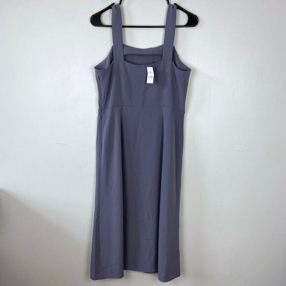 Loft Outlet Midi Sleeveless Slit Dress Blue Front Slit Fit & Flare Size 4 - Picture 7 of 12